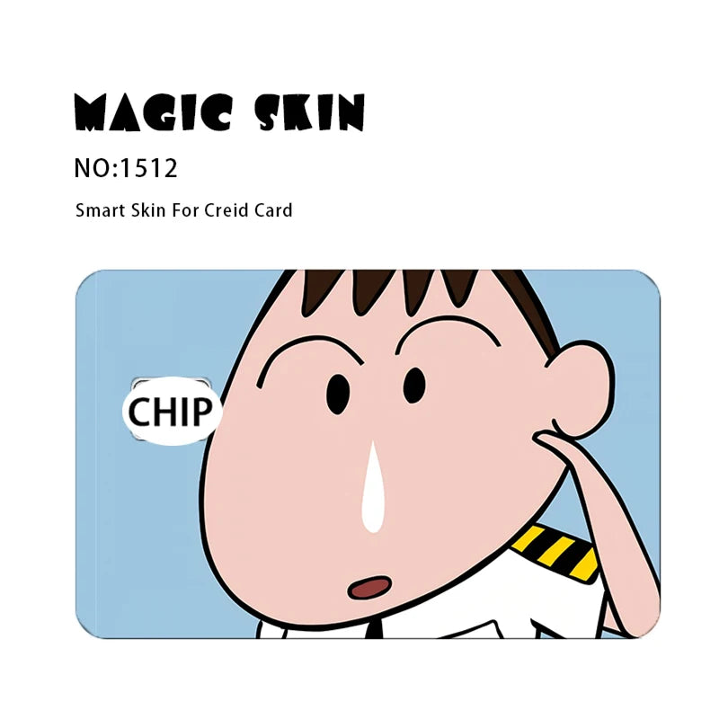 Anime Crayon Shin-Chan Poker PVC Sticker — Waterproof Cartoon Skin for Credit & Debit Cards