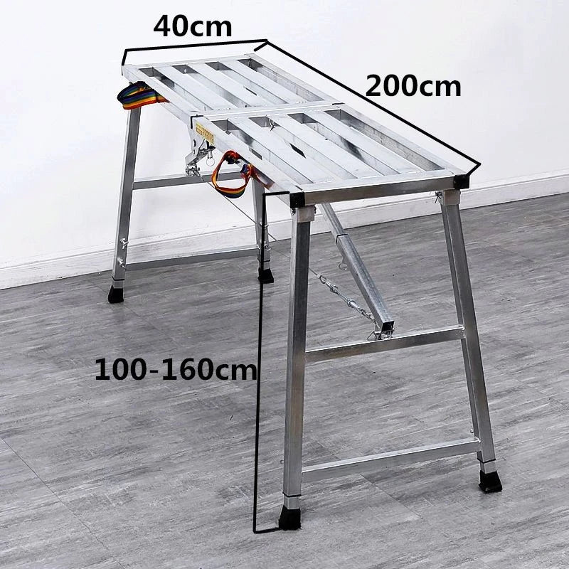 Foldable Steel Scaffolding Ladder – Portable Construction Workbench & Elevated Platform for Home Decoration, Renovation & Heavy-Duty Building Use