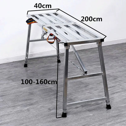 Foldable Steel Scaffolding Ladder – Portable Construction Workbench & Elevated Platform for Home Decoration, Renovation & Heavy-Duty Building Use