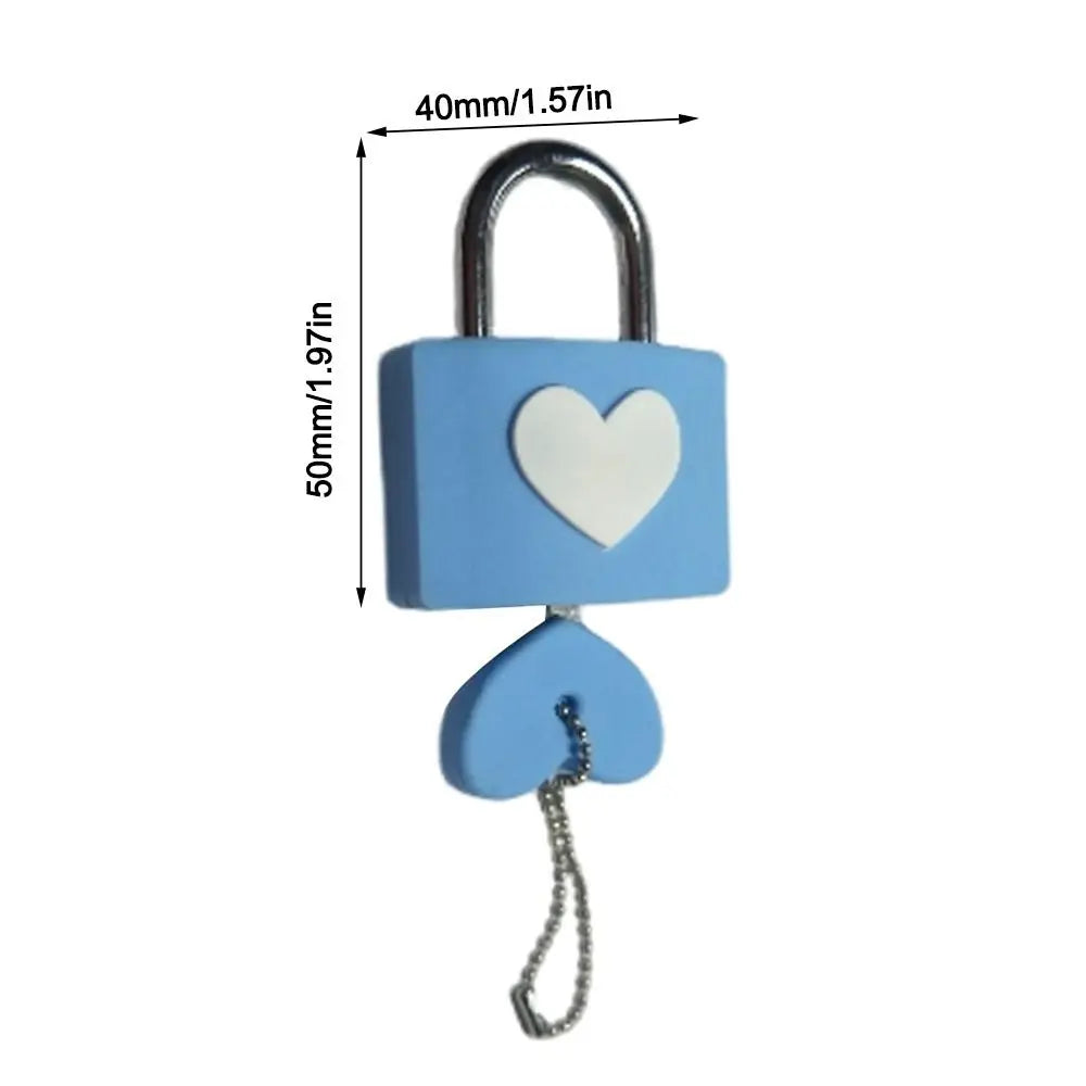 Colorful Heart-Shaped Anti-Theft Padlock – Rubber Sleeve for Travel Luggage, Suitcase, Zipper, Drawer, and Diary Lock
