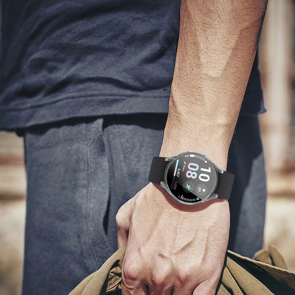 Samsung Galaxy Watch 4/5/6/7 TPU Protective Case - All-Around Cover with Sport Band for Galaxy Watch 6 Classic 43/47mm