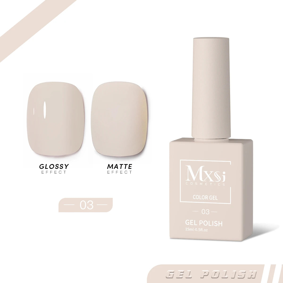 Mxsi 15ml Gel Nail Polish - Neon Brown, Royal Blue, Red, Green & Nude UV Gel Lacquer Colors for Nail Art