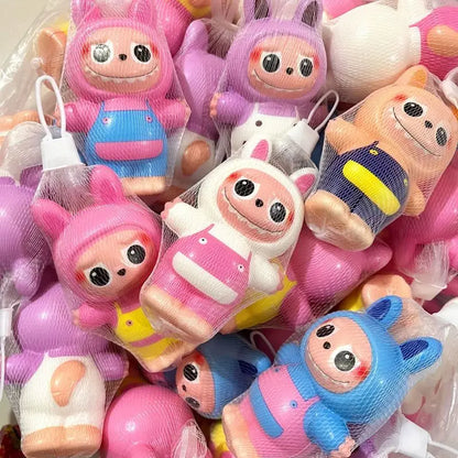 Labubu Blind Box Stress Relief Toy Slow Rebound Cartoon Doll Grip Training Gift for Kids