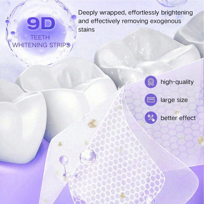 9D Teeth Whitening Strips - Tooth Brightening Treatment for a Whiter Smile and Daily Oral Care