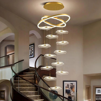 Nordic Stair Chandelier Pendant Light – Modern Ceiling Lighting for Living Room, Bedroom & Dining Room Home Interior Decoration Fixture