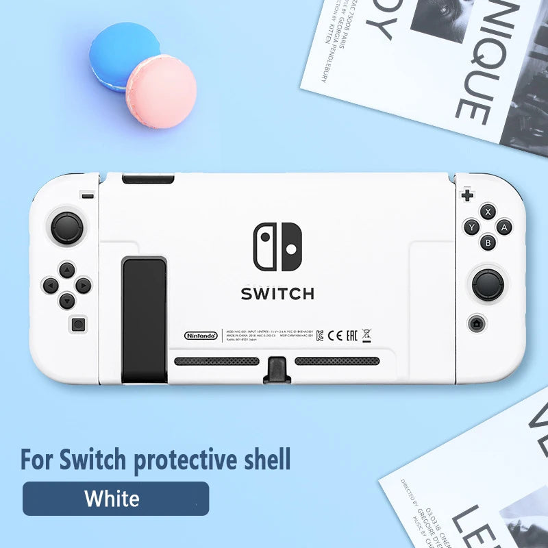 Protective Case & Film for Nintendo Switch – Rocker Cap Handle, Hard Base Cover with Skin-Friendly Gradient Design