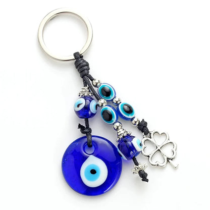 Lucky Eye Fatima Hand Keychain – Alloy Tree of Life Elephant Owl Blue Turkish Evil Eye Car Keyring Jewelry for Men & Women Gift