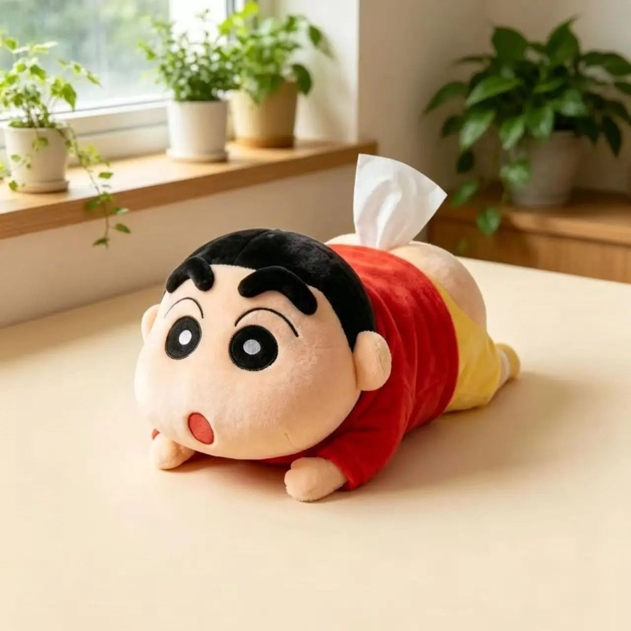 Crayon Shin-chan Plush Tissue Holder - Cute Hanging Car Tissue Bag & Fun Gift Decor