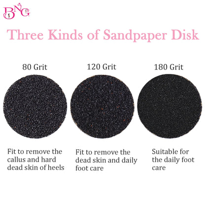 Foot Dead Skin Sandpaper Smart Wheel Pedicure Disc | Replaceable Sandpaper for Callus and Cuticle Removal | 25MM Manicure Tool