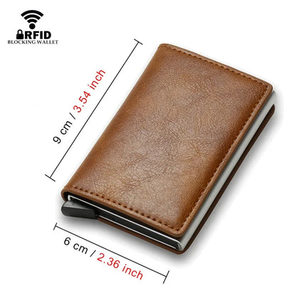 Top Quality Men's Wallet – Vintage Brown Leather Money Bag – RFID Card Holder – Mini Purse, Smart Wallet – Compact and Stylish Pocket Wallet