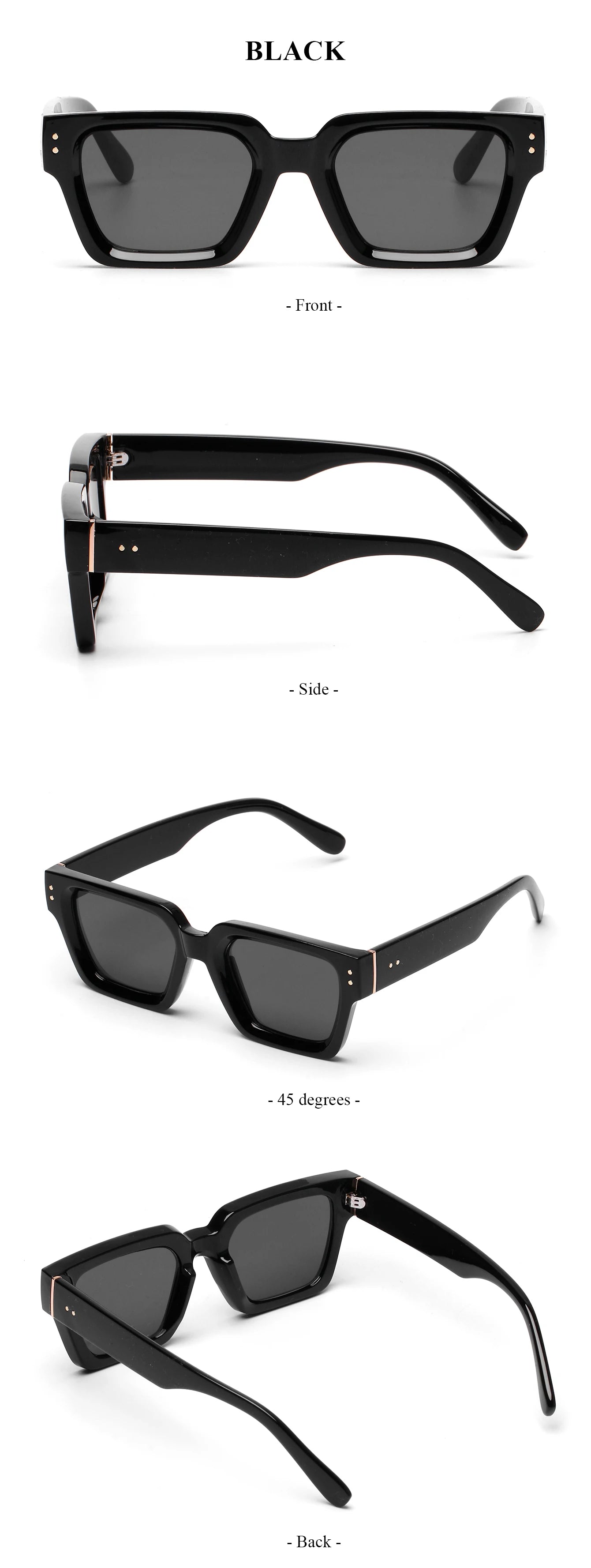 Ruiao 2024 Luxury Premium Designer Sunglasses – Black Square Shades for Men & Women