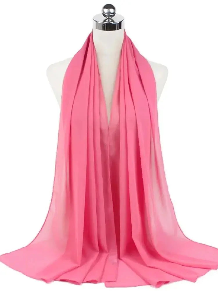 Women’s Solid Chiffon Instant Hijab – Ready-to-Wear Islamic Scarf, Muslim Shawl & Arab Head Wrap