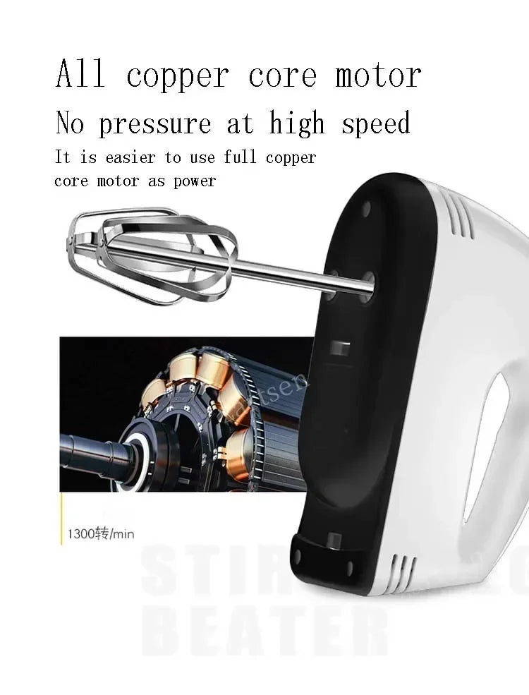 7-Speed Mini Electric Handheld Mixer – Multifunctional Blender & Egg Beater for Baking, Cream & Dough
