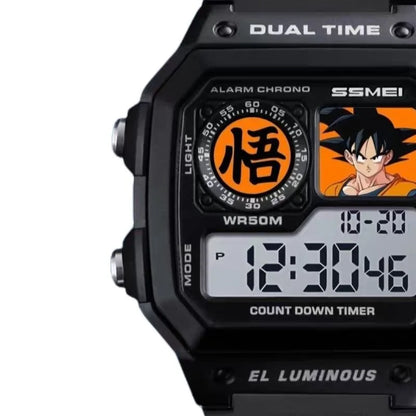 Dragon Ball Goku Digital Sports Watch – Multifunction Waterproof Anime Wristwatch for Men