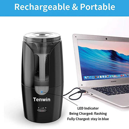Tenwin Automatic Electric Pencil Sharpener - Colored Pencils Sharpening - Mechanical Office School Supplies Stationery