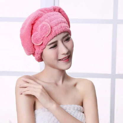 Microfibre Quick-Dry Hair Towel – Bowknot Wrap Cap for Women, Bathroom Shower Accessory Bonnet
