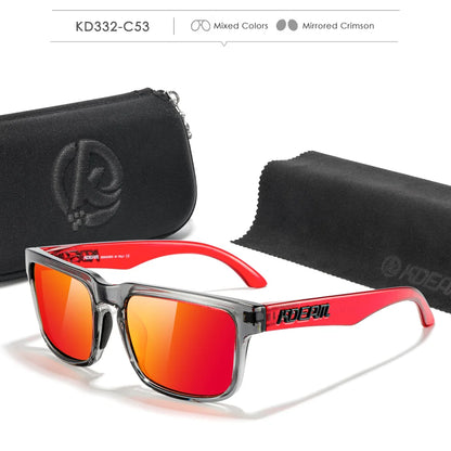 KDEAM Photochromic & Polarized Sunglasses - Category 3 Polarization, Unique Frame Surface Eyewear for Men & Women with Case