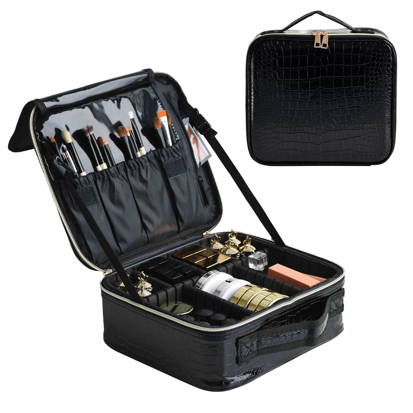New PU Leather Cosmetic Bag for Women – Multi-Functional Portable Travel Makeup Storage Case