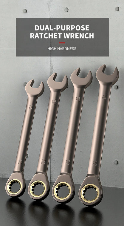 12pcs/6pcs Dual-Use Ratchet Wrench Set — 72-Tooth Quick Ratchet Heads with 180° Rotation Hardware Tools
