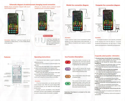 New i9 Portable Handheld Voice Changer – Mini Sound Card with 8 Multi-Functional Sound Effects