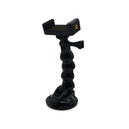 Suction Cup Car Mount with Tripod Adapter — Phone & GoPro Holder for Action Cameras