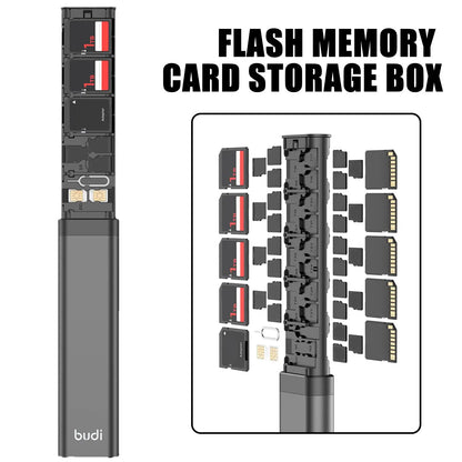 BoxBUDI 30-Slot Memory Card Storage Case – Shockproof, Anti-Pressure, Portable Card Holder Wallet with Anti-Loss Design