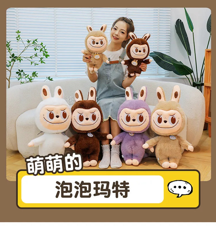 60cm Labubu Cute Rabbit Ragdoll Plush Toy – Soft Mink Fur Cartoon Pillow for Kids Christmas Gift