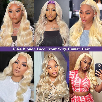 613 Blonde Human Hair Lace Front Wig – Body Wave 13x6 & 13x4 HD Lace Frontal Wig for Women