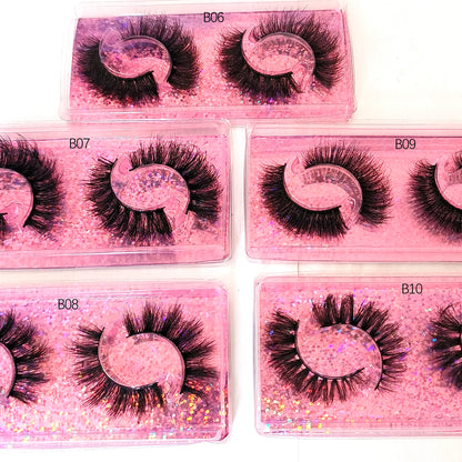 3D Faux Mink Eyelashes – Fluffy Soft Wispy Dramatic False Lashes (2 Pairs per Box, Bulk Pack 5–100 Boxes) Makeup Extension Set
