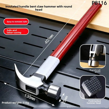DGEV Claw Hammer - High-Carbon Steel Nail Puller with Magnetic Insulated Handle