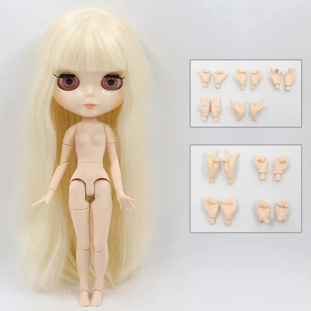 ICY DBS Blythe 1/6 BJD Doll - 30cm Jointed Body with White Skin & Shiny/Matte Face