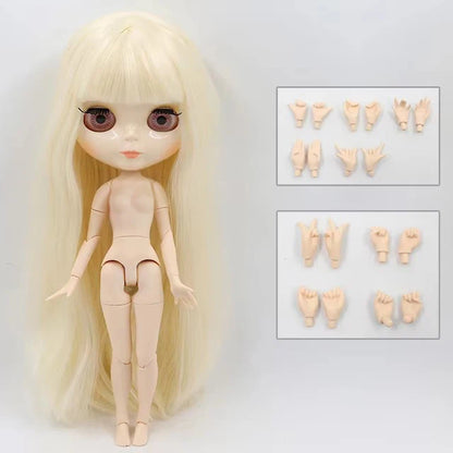 ICY DBS Blythe 1/6 BJD Doll - 30cm Jointed Body with White Skin & Shiny/Matte Face