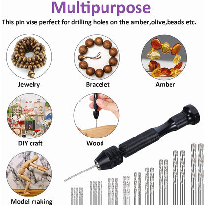 36Pcs Micro Hand Drill Bits Set – Mini Twist Drill Bits for PCB, Jewelry, Wood Craft & DIY Rotary Tool Accessories