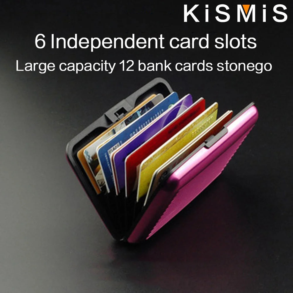 KISMIS RFID Metal Wallet – Business ID & Credit Card Protector for Men & Women, Card Holder with Package Box