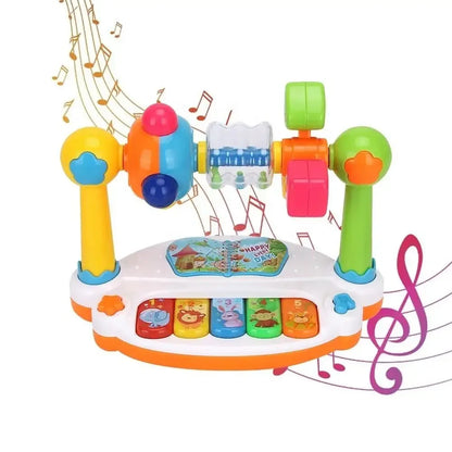 Kids Rotating Piano Keyboard - Musical Toy with Lights and Sounds for Toddlers & Early Learning