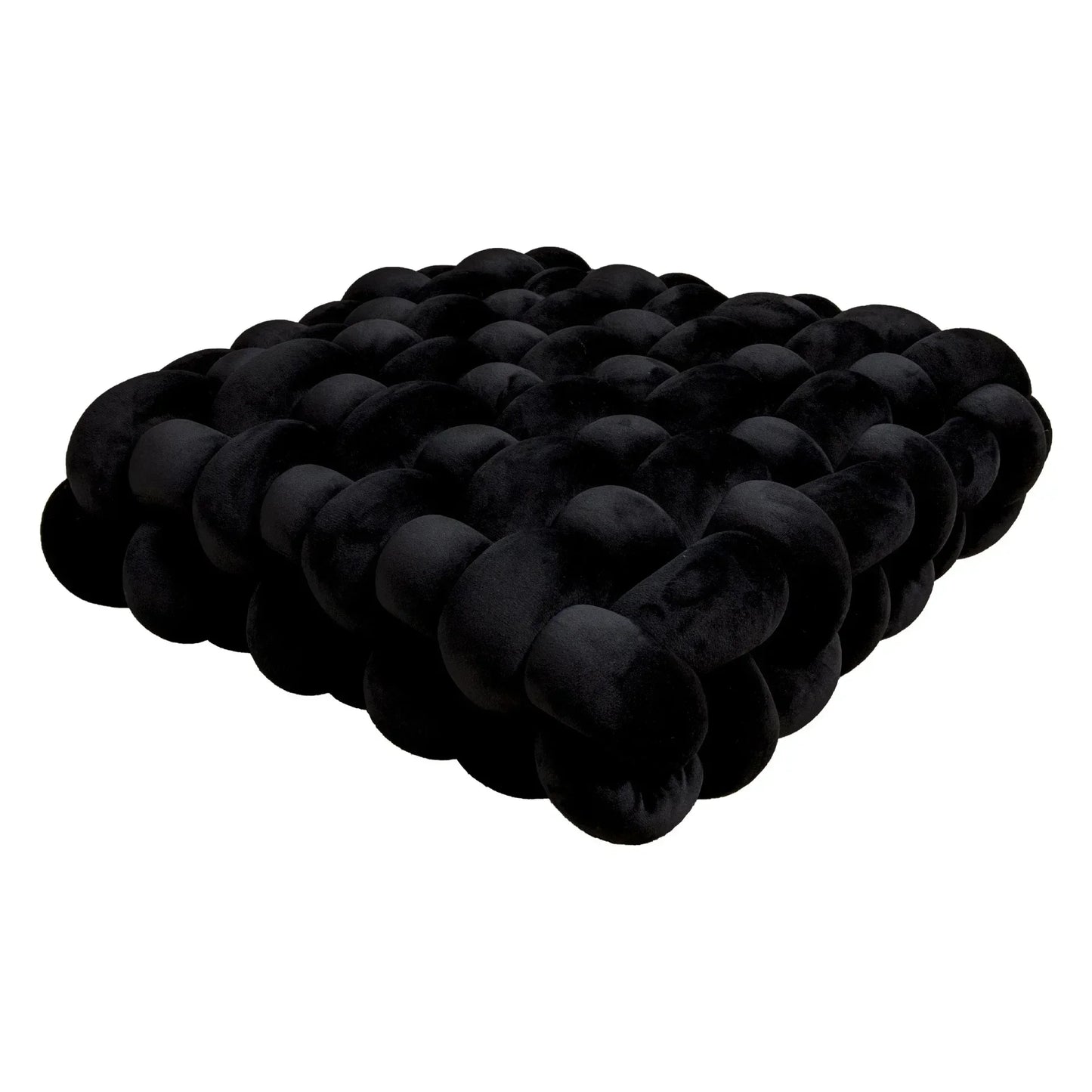 Knotted Square Cushion – Nordic Aesthetic Hand-Made Plush Pillow for Office Chair & Decorative Sleeping Back Support