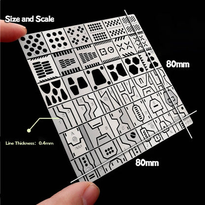 36-in-1 Drill Scribe Line Template Ruler – Precision Groove Drawing Craft Tool for 1/100 & 1/144 Scale Model Detailing