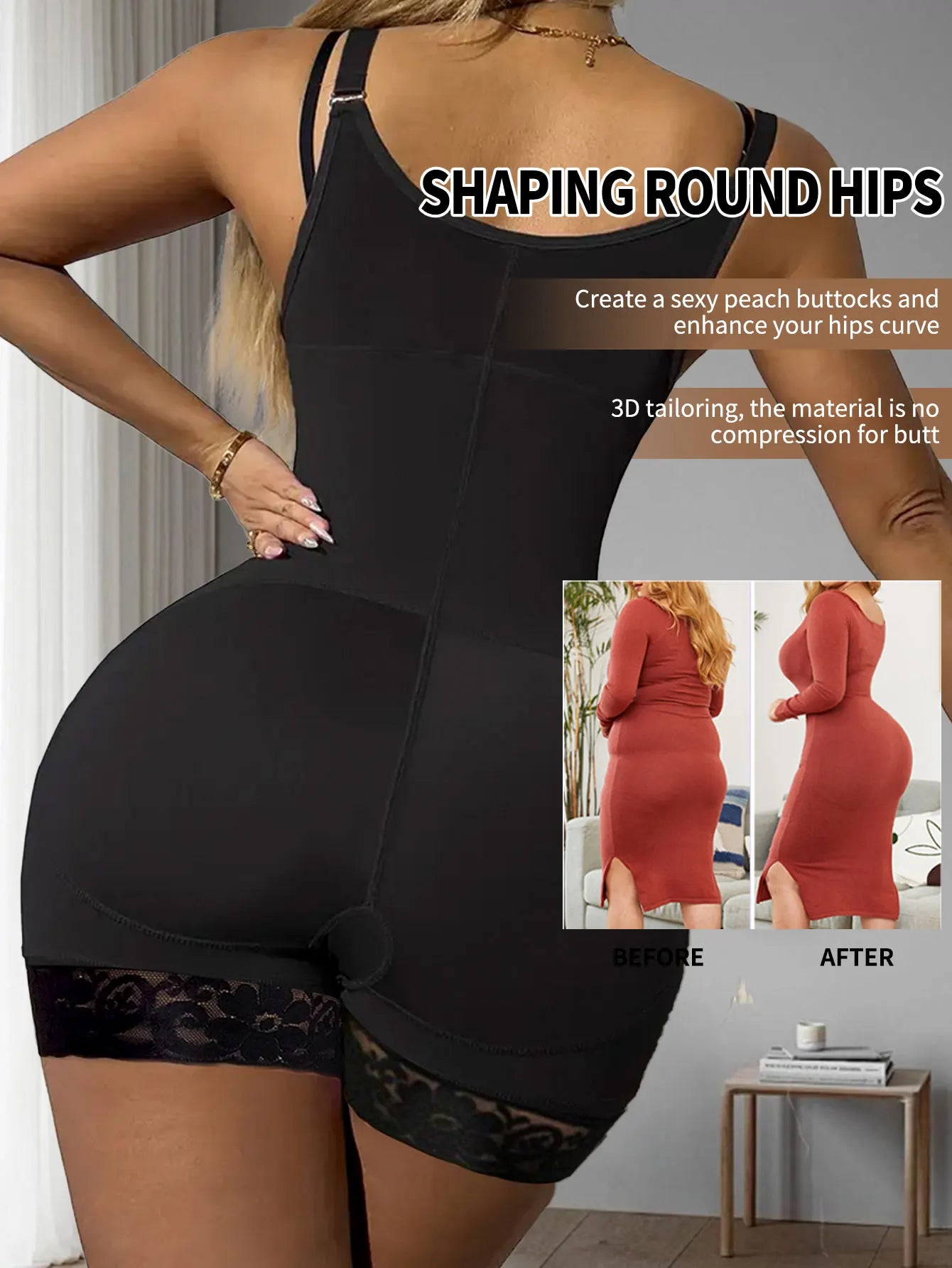 Women’s Postpartum Compression Shapewear Girdle – High Support Body Shaper, Slimming Waist Control & Push-Up Bodysuit for Recovery & Everyday Wear