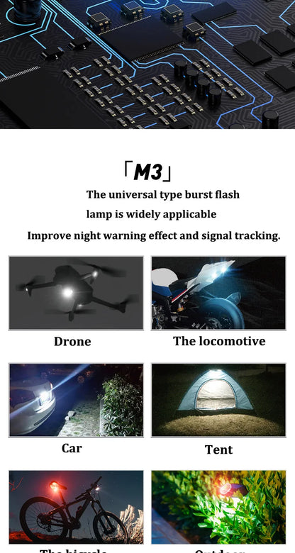 1/2/4PCS Remote RC LED Flash Lights – Wireless Warning Lights for Motorcycles, Drones & RC Aircraft