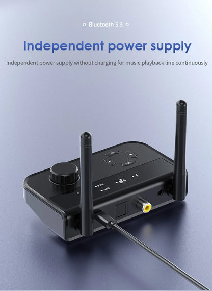 3D Stereo Bluetooth 5.3 Audio Receiver | Optical, Coaxial, 3.5mm AUX Output Wireless Adapter for Car and Speakers