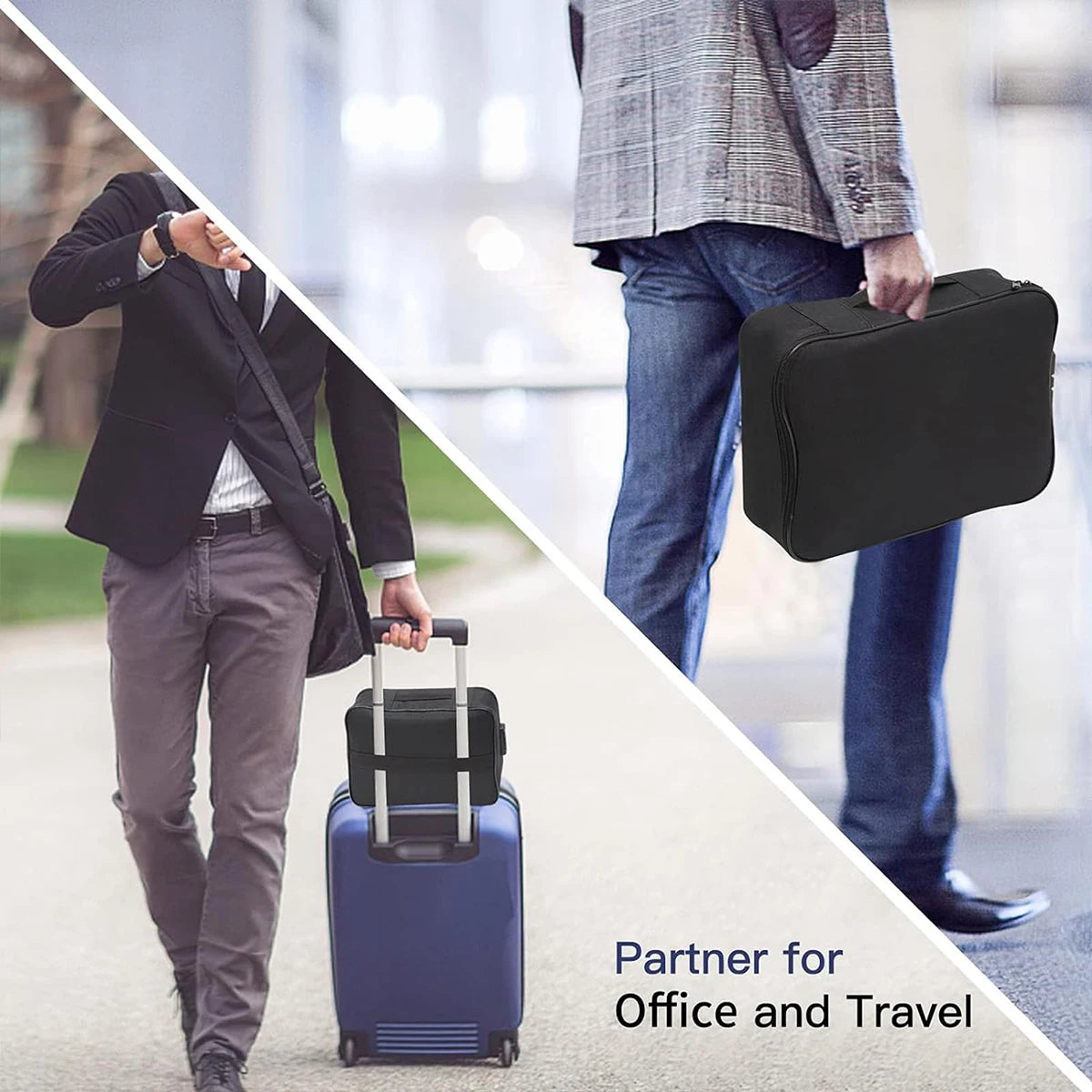 Document Briefcase - 3-Layer Lockable Storage Bag for Men & Women, Wallet, Passport, Home Security Storage Box - ZMT