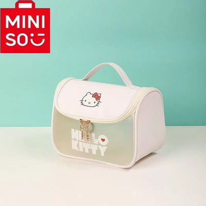 MINISO Hello Kitty Makeup Bag | Cute, Large Capacity Portable Travel & Washroom Transparent Storage Bag for Girls