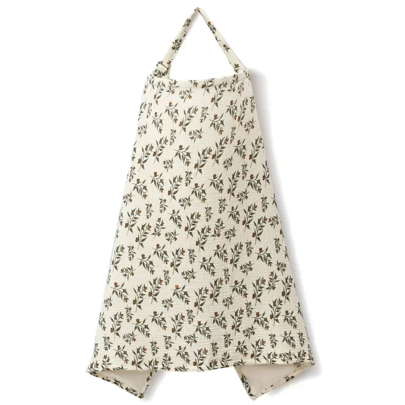 Cotton Breastfeeding Cover - Adjustable Nursing Apron Baby Feeding Privacy Blanket for Mothers and Strollers