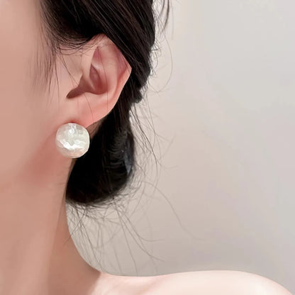 PANJBJ925 Sterling Silver Hoop Earrings - Frosted Geometric Design Fashion Jewelry Gift for Women