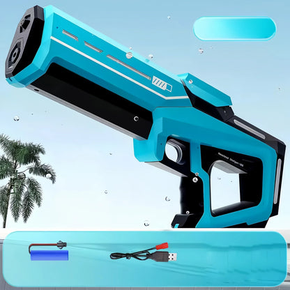 Electric Water Gun for Adults & Kids – Powerful Squirt Blaster with Automatic Water Suction, Summer Beach Toy