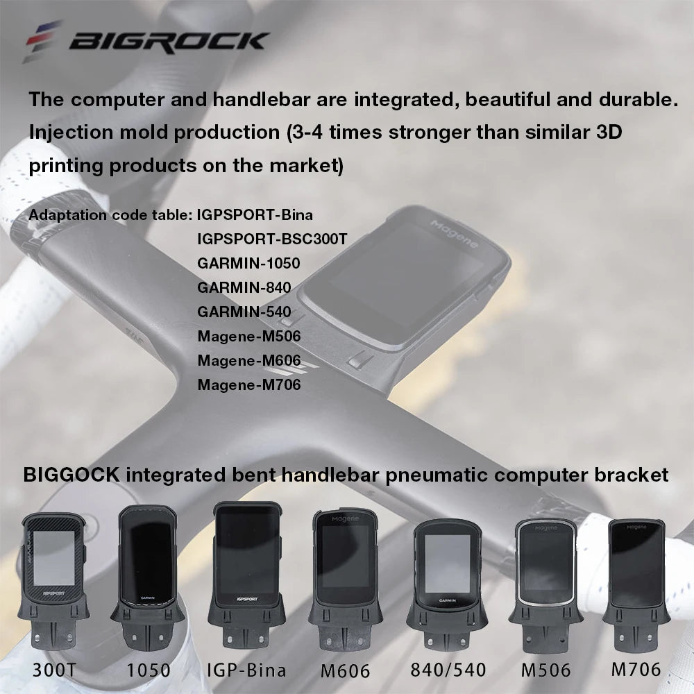BIGROCK Integrated Handlebar Computer Mount - Compatible with Magene, Garmin & iGPSPORT