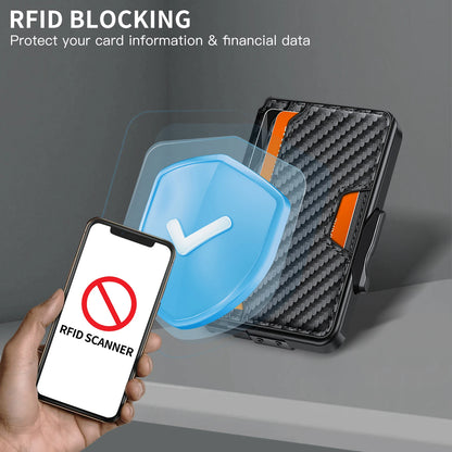 RFID Blocking Men's Slim Pop-up Wallet – Minimalist Bifold Credit Card Holder