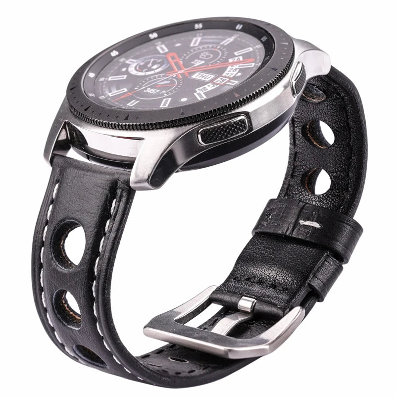 Vintage Genuine Cowhide Leather Watch Strap – 20mm 22mm 24mm Watchband with Pin Buckle for Men & Women