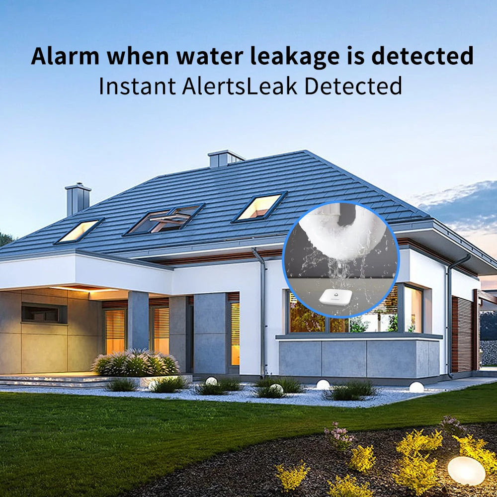 ZigBee Smart Water Leak Sensor Alarm, Tiny Leakage Detector for Tuya, Home Assistant & eWeLink Smart Home Security System