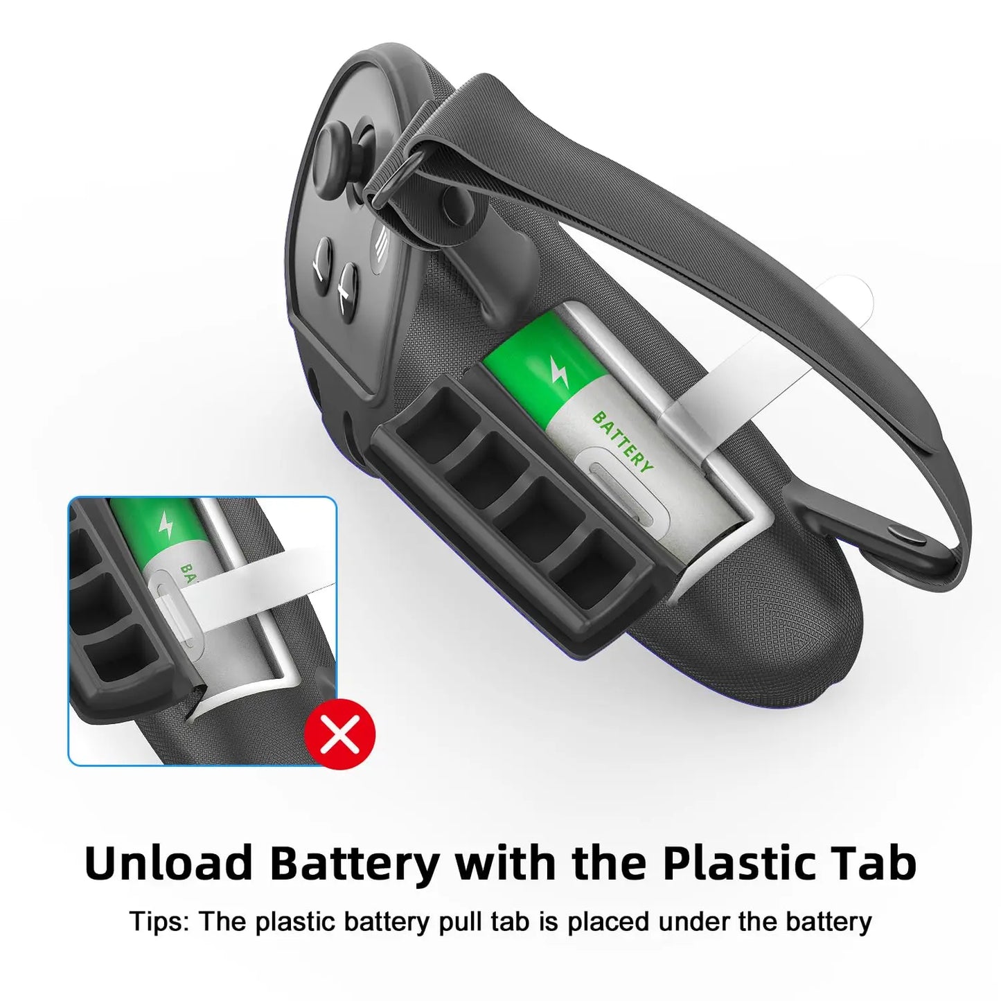 Silicone Protective Controller Case Cover for Meta Quest 3/3S – Battery Replacement Opening & Knuckle Strap, VR Accessory